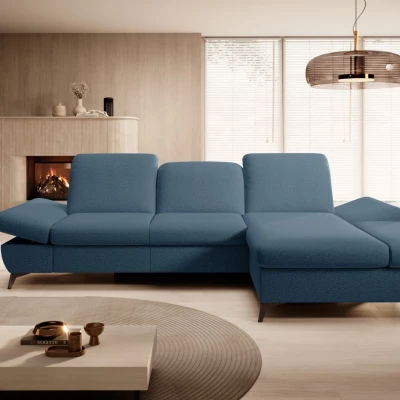 Rohová rozkládací sedací souprava BROCKVILE - modrá grafitová, pravý roh