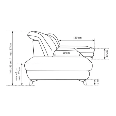Rohová rozkládací sedací souprava BROCKVILE - modrá grafitová, pravý roh