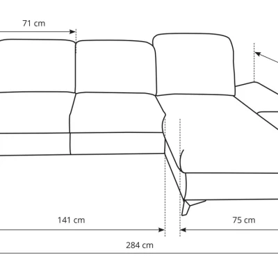 Rohová rozkládací sedací souprava BROCKVILE - modrá grafitová, levý roh
