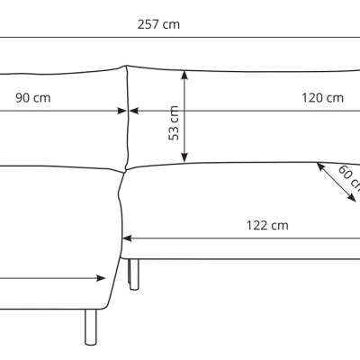 Rozkládací rohová sedačka BANFF - béžová