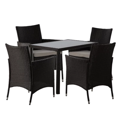 Malý ratanový zahradní set ARIANA - tmavě hnědý / béžový