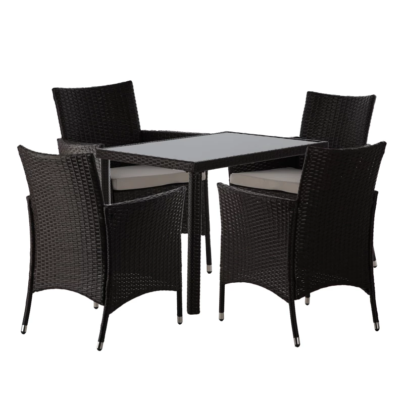 Malý ratanový zahradní set ARIANA - tmavě hnědý / béžový