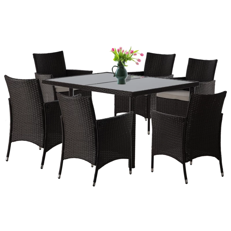 Ratanový zahradní set ARIANA - tmavě hnědý / béžový