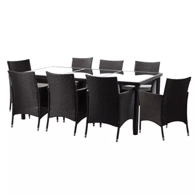 Velká ratanová zahradní sestava CHANEL - tmavě hnědá / béžová