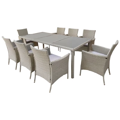 Velká ratanová zahradní sestava CHANEL - šedá