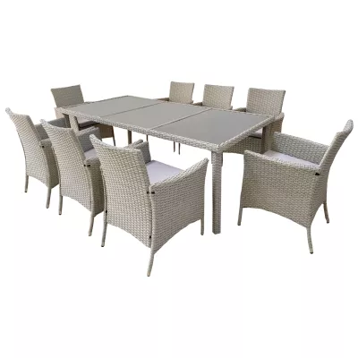 Velká ratanová zahradní sestava CHANEL - šedá