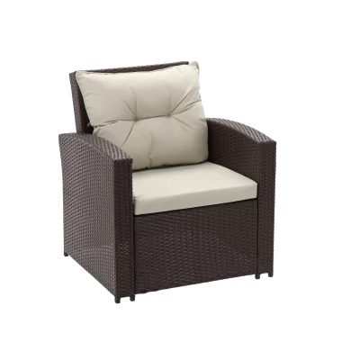 Ratanový zahradní nábytek CHANEL - hnědý / krémový