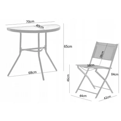 Malý zahradní set ARIANA - černý