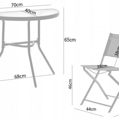 Malý zahradní set ARIANA - šedý