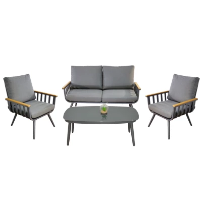 Sestava zahradního nábytku KARINE - šedá