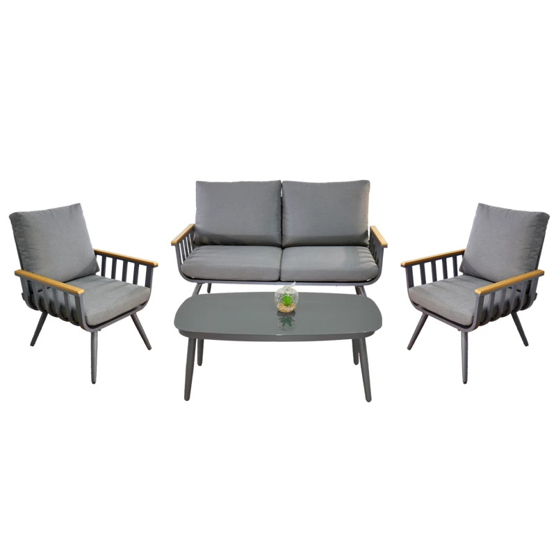 Sestava zahradního nábytku KARINE - šedá