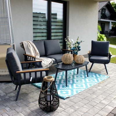 Sestava zahradního nábytku KARINE - šedá