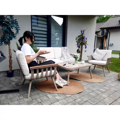 Sestava zahradního nábytku KARINE - béžová / krémová