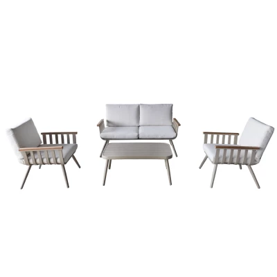 Sestava zahradního nábytku KARINE - béžová / krémová