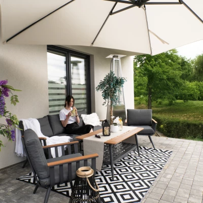 Zahradní sestava KARINE - tmavě šedá / hnědá