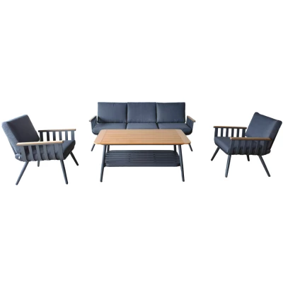 Zahradní sestava KARINE - tmavě šedá / hnědá