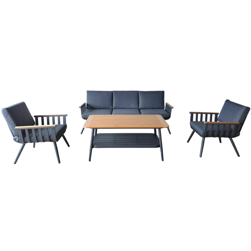 Zahradní sestava KARINE - tmavě šedá / hnědá