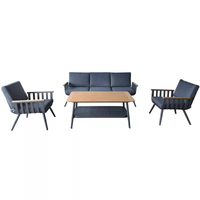 Zahradní sestava KARINE - tmavě šedá / hnědá