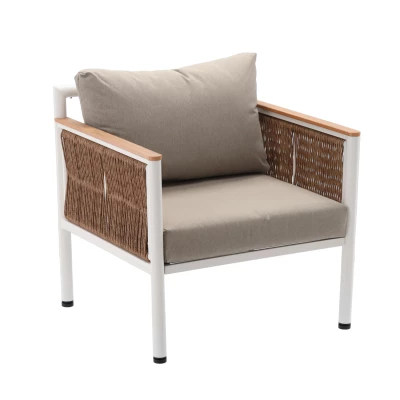 Zahradní sestava KARINE - bílá / hnědá / béžová