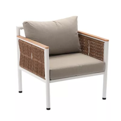 Zahradní sestava KARINE - bílá / hnědá / béžová