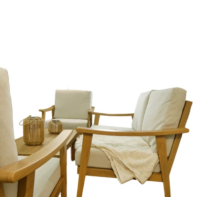 Elegantní zahradní sestava KARINE - béžová / hnědá