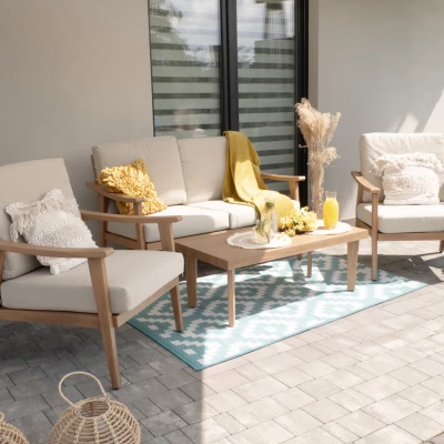 Elegantní zahradní sestava KARINE - béžová / hnědá