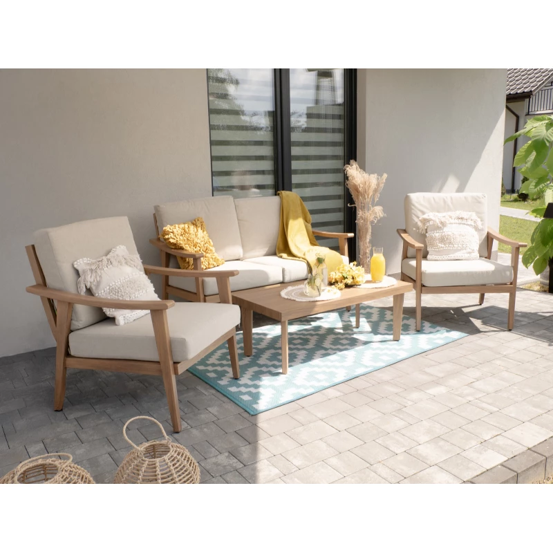 Elegantní zahradní sestava KARINE - béžová / hnědá