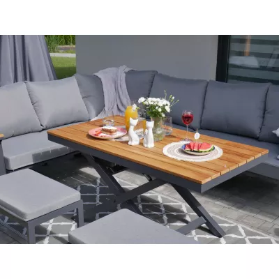 Velká rohová zahradní sestava ZALPA - antracit / hnědá / šedá