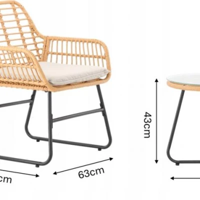 Zahradní set CHANEL - hnědý / černý / šedý