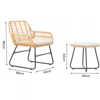 Zahradní set CHANEL - hnědý / černý / šedý