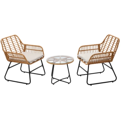 Zahradní set CHANEL - hnědý / černý / šedý