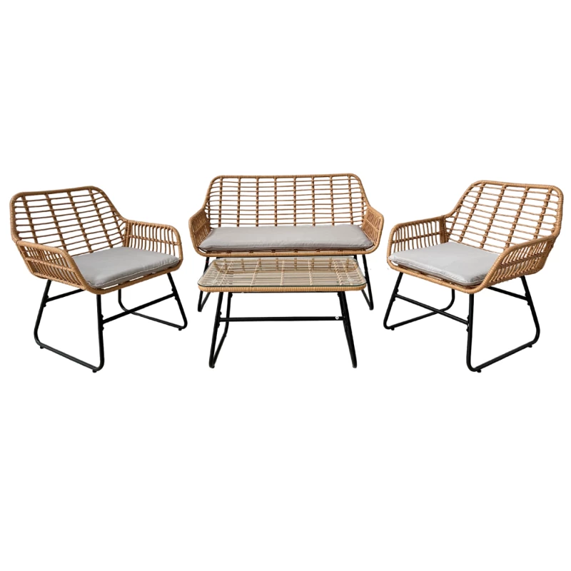 Velký zahradní set CHANEL - hnědý / černý / šedý