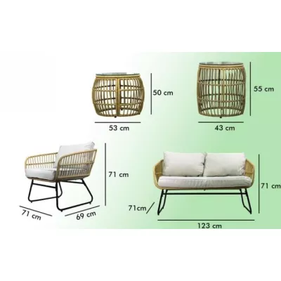 Sestava zahradního nábytku CHANEL - hnědá / černá / šedá