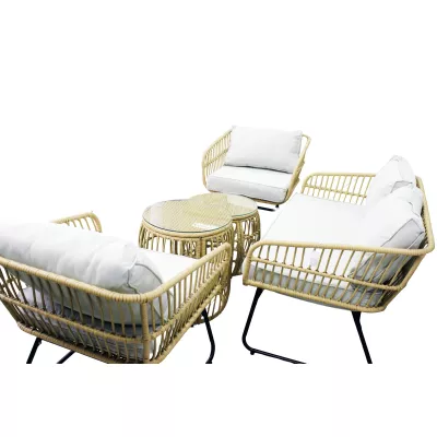 Sestava zahradního nábytku CHANEL - hnědá / černá / šedá