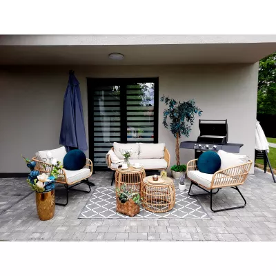 Sestava zahradního nábytku CHANEL - hnědá / černá / šedá