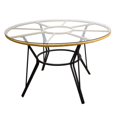 Zahradní jídelní set CHANEL - hnědý / černý / šedý