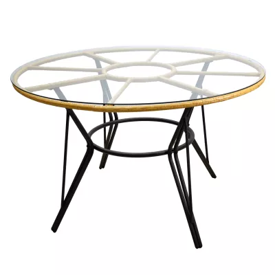 Zahradní jídelní set CHANEL - hnědý / černý / šedý