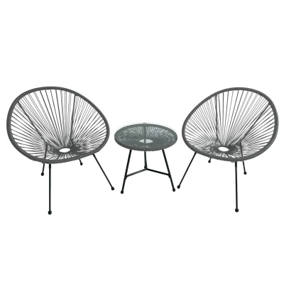 Designový zahradní set LAMBROS - šedý / černý