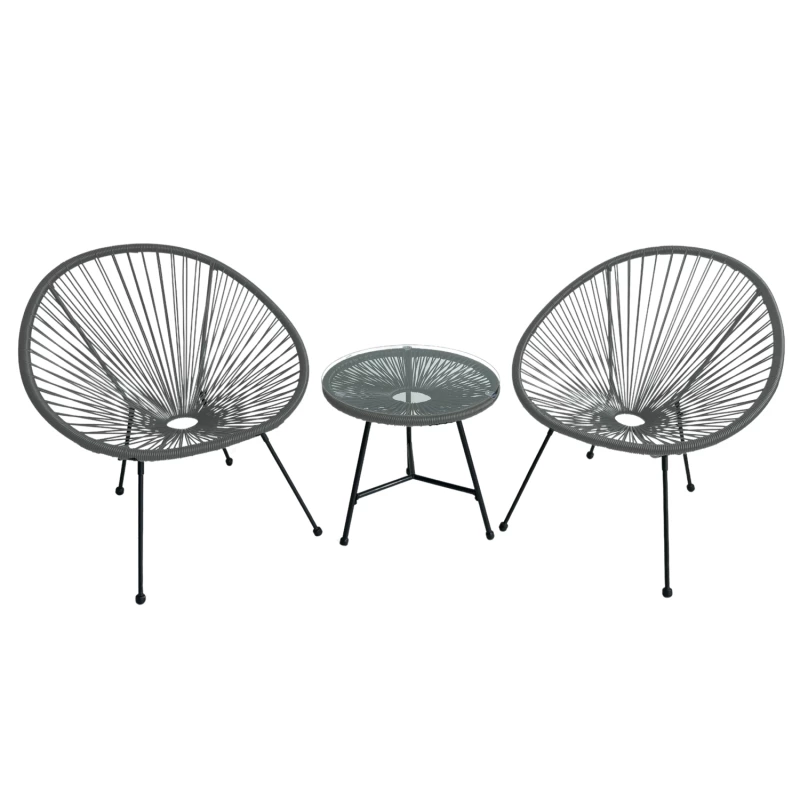 Designový zahradní set LAMBROS - šedý / černý