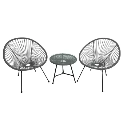 Designový zahradní set LAMBROS - šedý / černý