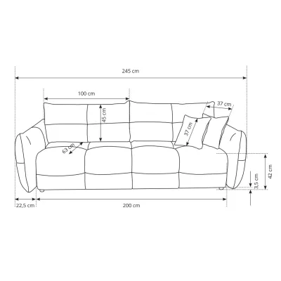 Dvojsedačka s úložným prostorem CANMORE - popelavá