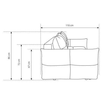 Dvojsedačka s úložným prostorem CANMORE - čokoládová