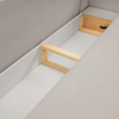 Rozkládací dvousedák s úložným prostorem COBOURG - světlý šedý 2