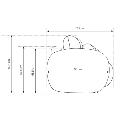 Rozkládací dvousedák s úložným prostorem COBOURG - světlý šedý 2