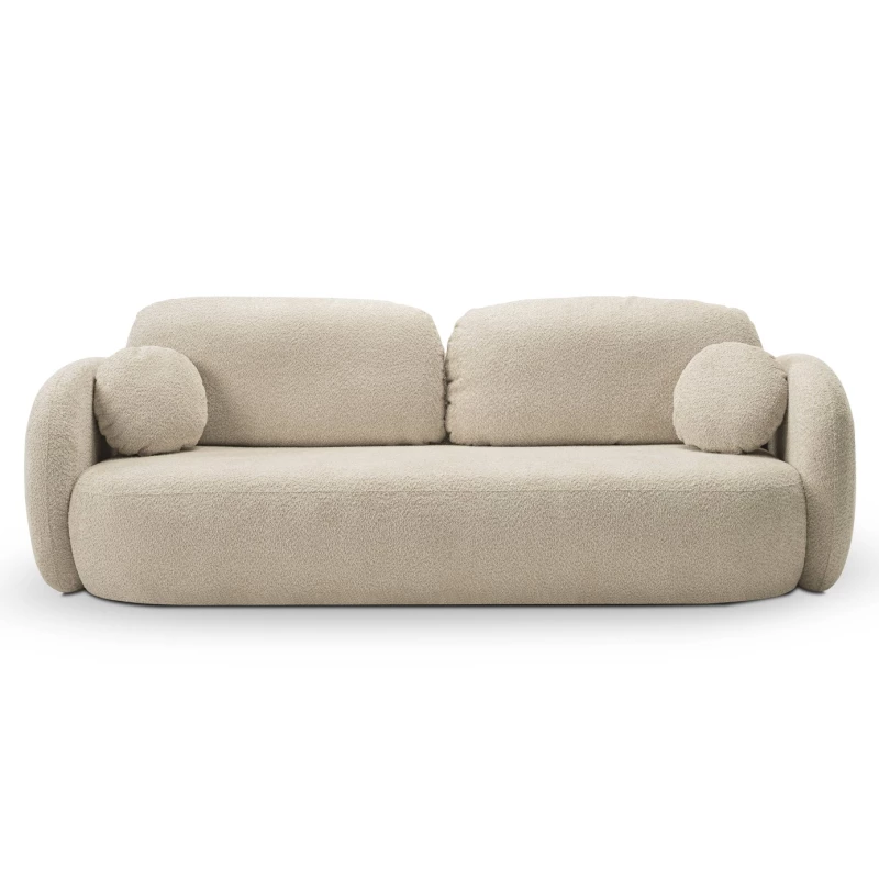 Rozkládací dvousedák s úložným prostorem COBOURG - světlý béžový