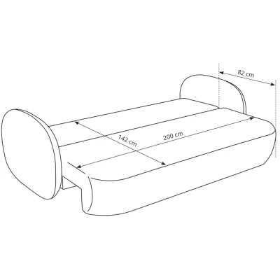Rozkládací dvousedák s úložným prostorem COBOURG - světlý béžový