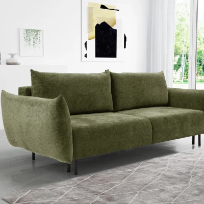 Rozkládací pohovka s úložným prostorem BANFF - olivová