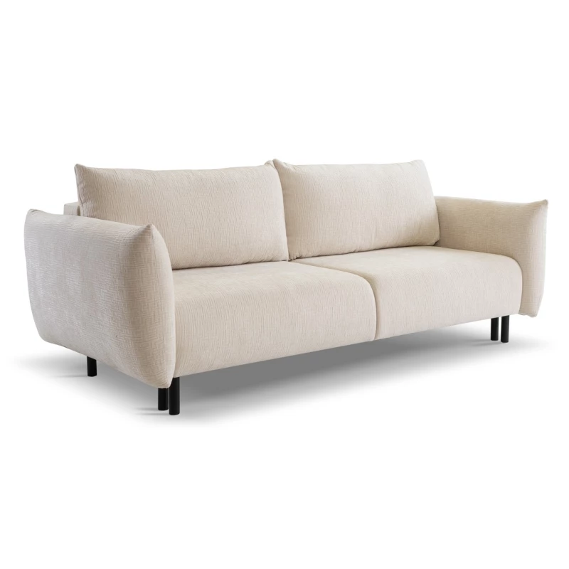 Rozkládací pohovka s úložným prostorem BANFF - světlá béžová