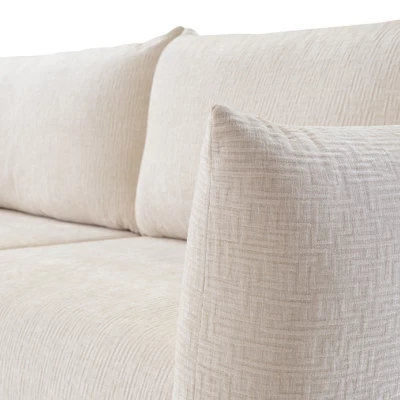 Rozkládací pohovka s úložným prostorem BANFF - světlá béžová