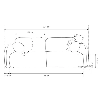 Rozkládací dvoumístná pohovka BARRIE - smetanová
